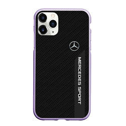 Чехол iPhone 11 Pro матовый Mercedes AMG: Sport Line, цвет: 3D-светло-сиреневый