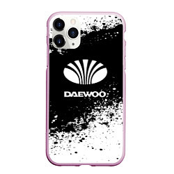 Чехол iPhone 11 Pro матовый Daewoo: Black Spray, цвет: 3D-розовый