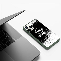 Чехол iPhone 11 Pro матовый Opel: Black Spray, цвет: 3D-темно-зеленый — фото 2