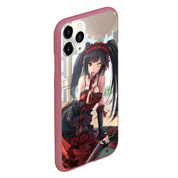 Чехол iPhone 11 Pro матовый Kurumi Tokisaki, цвет: 3D-малиновый — фото 2