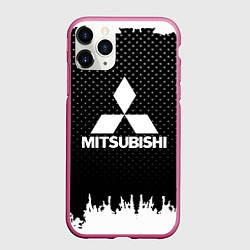 Чехол iPhone 11 Pro матовый Mitsubishi: Black Side, цвет: 3D-малиновый