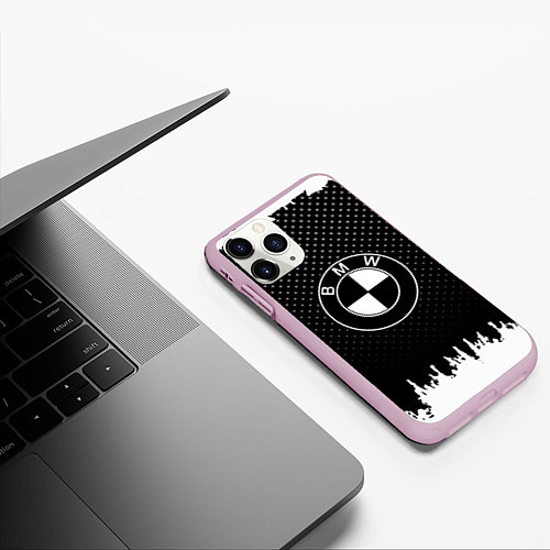 Чехол iPhone 11 Pro матовый BMW Black Style / 3D-Розовый – фото 3