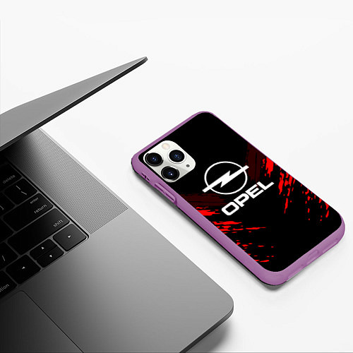 Чехол iPhone 11 Pro матовый Opel: Red Anger / 3D-Фиолетовый – фото 3