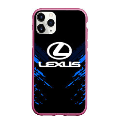 Чехол iPhone 11 Pro матовый Lexus: Blue Anger, цвет: 3D-малиновый