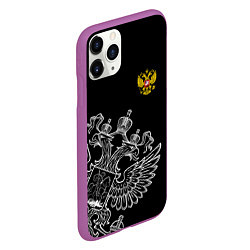 Чехол iPhone 11 Pro матовый Russia: Black Edition, цвет: 3D-фиолетовый — фото 2