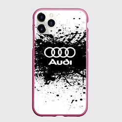 Чехол iPhone 11 Pro матовый Audi: Black Spray, цвет: 3D-малиновый