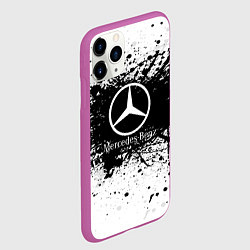Чехол iPhone 11 Pro матовый Mercedes-Benz: Black Spray, цвет: 3D-фиолетовый — фото 2