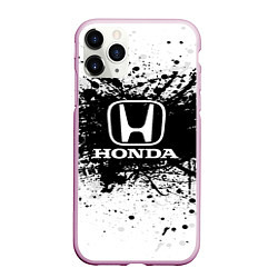 Чехол iPhone 11 Pro матовый Honda: Black Spray, цвет: 3D-розовый