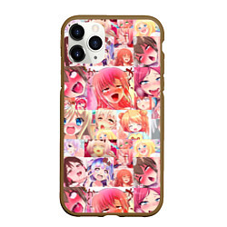 Чехол iPhone 11 Pro матовый Ahegao, цвет: 3D-коричневый