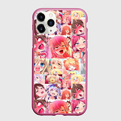 Чехол iPhone 11 Pro матовый Ahegao, цвет: 3D-малиновый