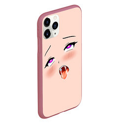 Чехол iPhone 11 Pro матовый Ahegao Face, цвет: 3D-малиновый — фото 2