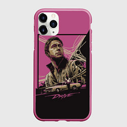 Чехол iPhone 11 Pro матовый Gosling Drive, цвет: 3D-малиновый