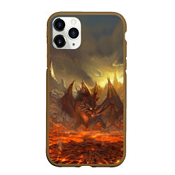 Чехол iPhone 11 Pro матовый Linage II: Fire Dragon, цвет: 3D-коричневый
