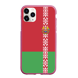 Чехол iPhone 11 Pro матовый Беларусь, цвет: 3D-малиновый