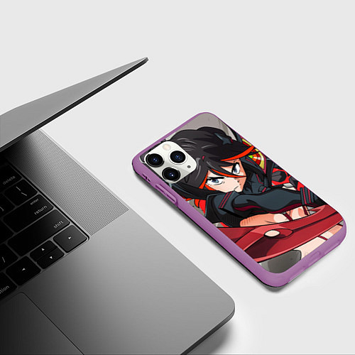 Чехол iPhone 11 Pro матовый Рюко / 3D-Фиолетовый – фото 3