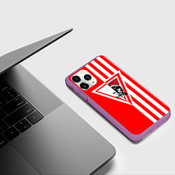 Чехол iPhone 11 Pro матовый Красно-белый воин, цвет: 3D-фиолетовый — фото 2