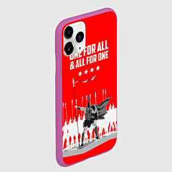 Чехол iPhone 11 Pro матовый One for all & all for one, цвет: 3D-фиолетовый — фото 2