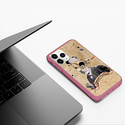 Чехол iPhone 11 Pro матовый Зигмунд Фрейд, цвет: 3D-малиновый — фото 2