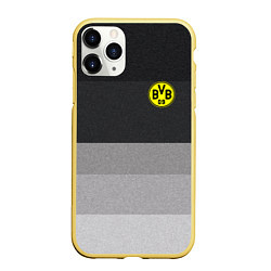Чехол iPhone 11 Pro матовый ФК Боруссия: Серый стиль, цвет: 3D-желтый