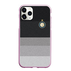 Чехол iPhone 11 Pro матовый ФК Интер: Серый стиль, цвет: 3D-розовый