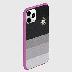 Чехол iPhone 11 Pro матовый ФК Интер: Серый стиль, цвет: 3D-фиолетовый — фото 2
