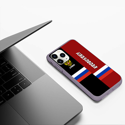 Чехол iPhone 11 Pro матовый Krasnodar, Russia / 3D-Серый – фото 3