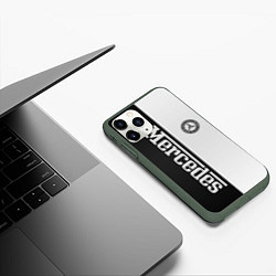 Чехол iPhone 11 Pro матовый Mercedes B&W, цвет: 3D-темно-зеленый — фото 2