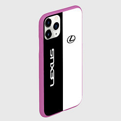 Чехол iPhone 11 Pro матовый Lexus: Black & White, цвет: 3D-фиолетовый — фото 2
