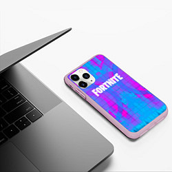 Чехол iPhone 11 Pro матовый Fortnite: Acid Neon, цвет: 3D-розовый — фото 2