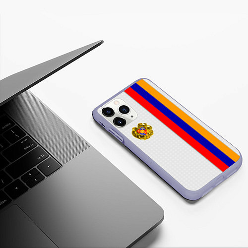 Чехол iPhone 11 Pro матовый I Love Armenia / 3D-Светло-сиреневый – фото 3
