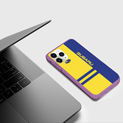 Чехол iPhone 11 Pro матовый Subaru, цвет: 3D-фиолетовый — фото 2