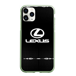 Чехол iPhone 11 Pro матовый Lexus: Black Abstract, цвет: 3D-салатовый