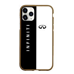 Чехол iPhone 11 Pro матовый Infiniti: Black & White, цвет: 3D-коричневый