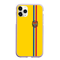 Чехол iPhone 11 Pro матовый Молдавия: лента с гербом, цвет: 3D-светло-сиреневый
