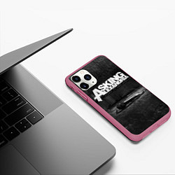 Чехол iPhone 11 Pro матовый Asking Alexandria: Black Micro, цвет: 3D-малиновый — фото 2