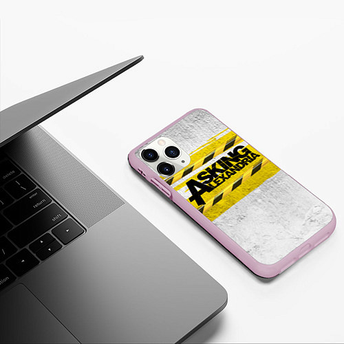 Чехол iPhone 11 Pro матовый Asking Alexandria: Danger / 3D-Розовый – фото 3