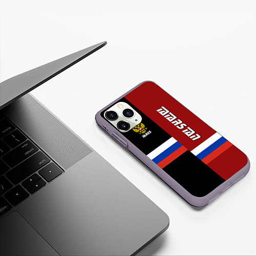 Чехол iPhone 11 Pro матовый Tatarstan, Russia / 3D-Серый – фото 3
