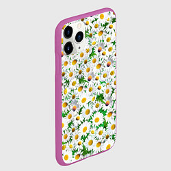 Чехол iPhone 11 Pro матовый Полевые ромашки, цвет: 3D-фиолетовый — фото 2