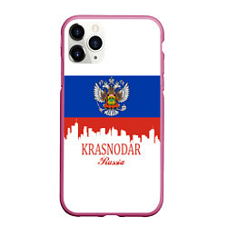 Чехол iPhone 11 Pro матовый Krasnodar, Russia, цвет: 3D-малиновый