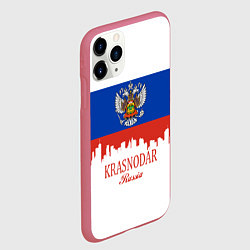 Чехол iPhone 11 Pro матовый Krasnodar, Russia, цвет: 3D-малиновый — фото 2