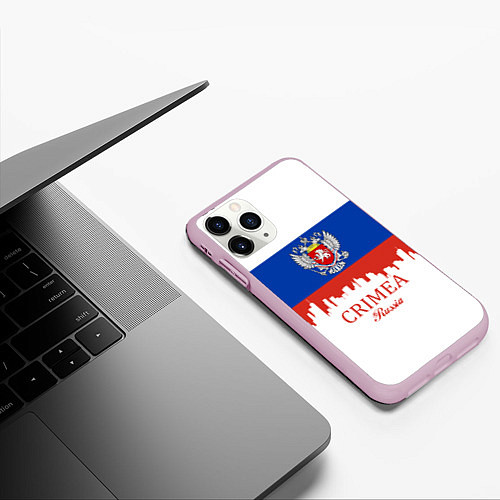 Чехол iPhone 11 Pro матовый Crimea, Russia / 3D-Розовый – фото 3