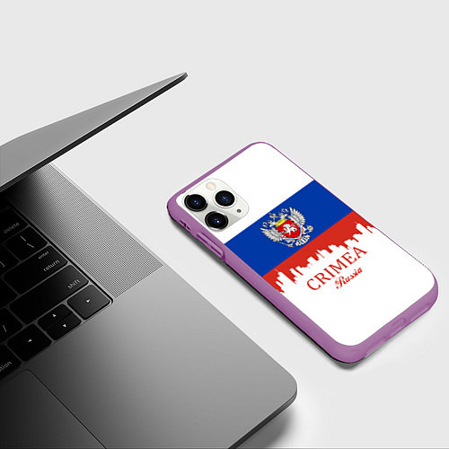 Чехол iPhone 11 Pro матовый Crimea, Russia / 3D-Фиолетовый – фото 3