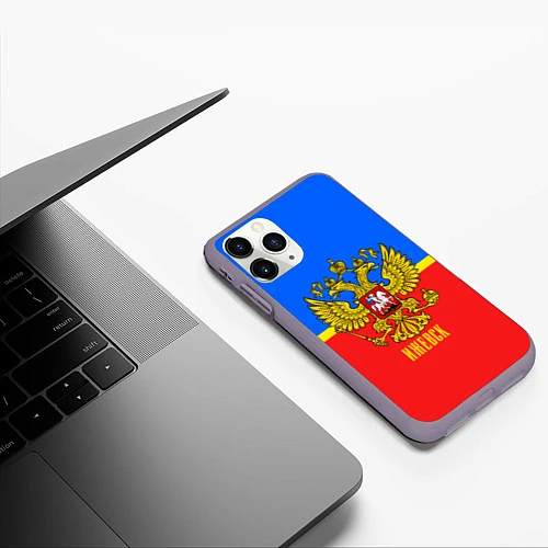 Чехол iPhone 11 Pro матовый Ижевск: Россия / 3D-Серый – фото 3