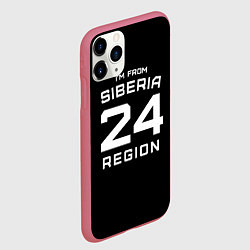 Чехол iPhone 11 Pro матовый Im from Siberia: 24 Region, цвет: 3D-малиновый — фото 2