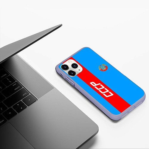 Чехол iPhone 11 Pro матовый СССР: Blue Collection / 3D-Светло-сиреневый – фото 3