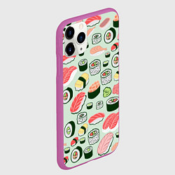 Чехол iPhone 11 Pro матовый Любитель суши, цвет: 3D-фиолетовый — фото 2