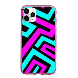 Чехол iPhone 11 Pro матовый Maze: Violet & Turquoise, цвет: 3D-малиновый