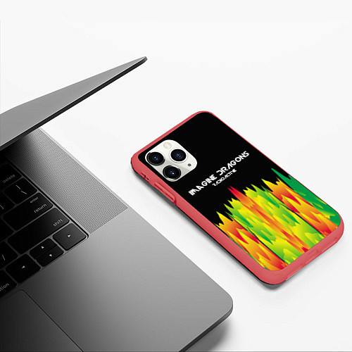 Чехол iPhone 11 Pro матовый Imagine Dragons: Radioactive / 3D-Красный – фото 3