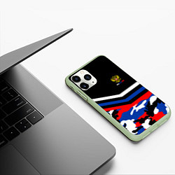 Чехол iPhone 11 Pro матовый Россия: Камуфляж, цвет: 3D-салатовый — фото 2