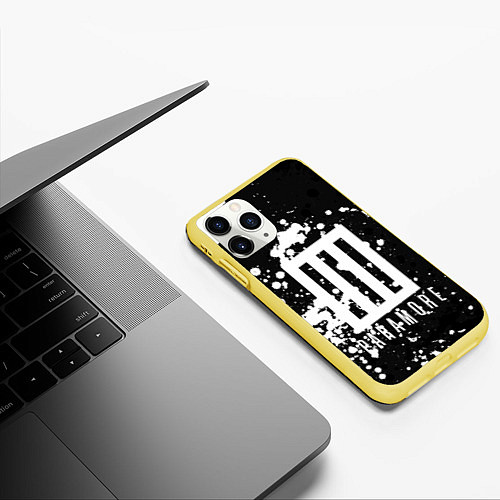 Чехол iPhone 11 Pro матовый Paramore: Black & White / 3D-Желтый – фото 3